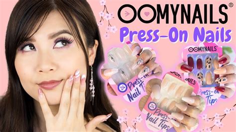 How to Apply Press on Nails Tutorial & Review Featuring OOMYNAILS Press On Nail Tips - YouTube