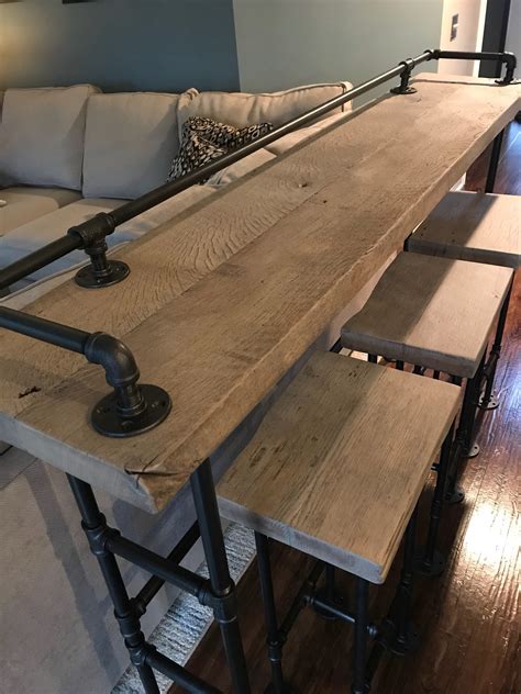 Reclaimed Gray Reclaimed Barn Wood Sofa Bar Table 7ft - Etsy