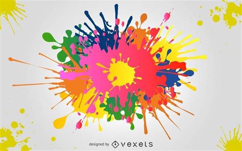 Colorful Paint Splash Background - Vector Download