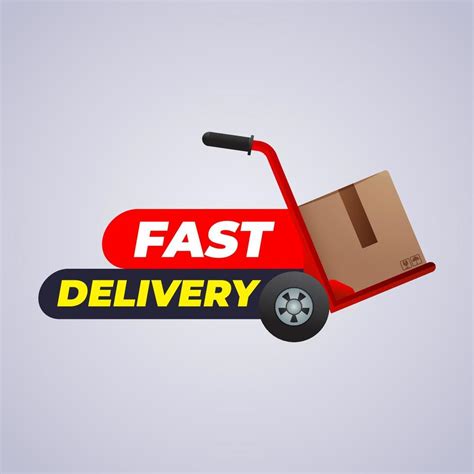 Fast delivery label or sticker vector symbol for media promotion ...