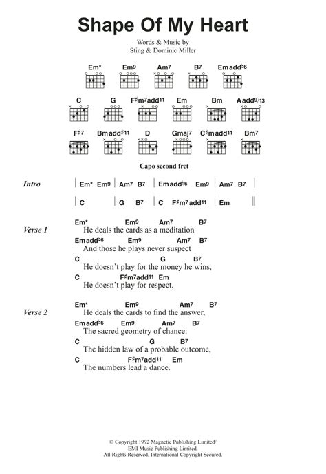 Shape Of My Heart by Sting - Guitar Chords/Lyrics - Guitar Instructor