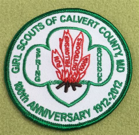 Girl Scouts Central Maryland Calvert County 100th anniversary patch. Spring Round Up, Fun ...