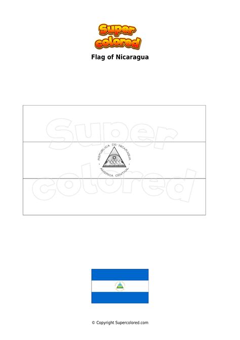 Coloring page Flag of Nicaragua - Supercolored.com