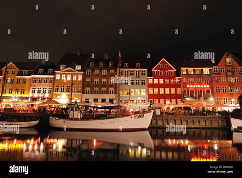 Nyhavn Copenhagen Denmark on summer night Stock Photo - Alamy