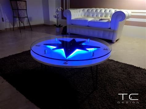 Destiny Modern Glass Round Coffee Table With Led Lights - Etsy