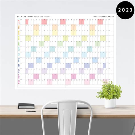 Large 2023 Wall Calendar - Printable Calendar 2023