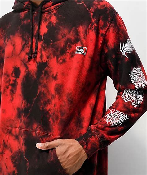 Lurking Class by Sketchy Tank Branch Logo Red Tie Dye Hoodie | Zumiez