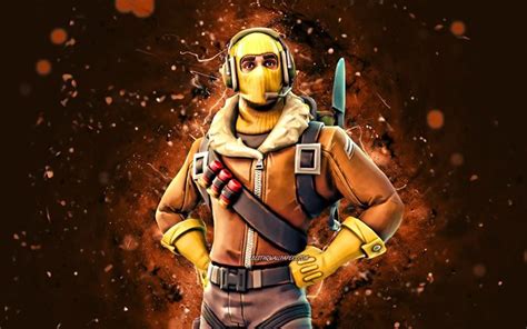 Download wallpapers Raptor, 4k, brown neon lights, 2020 games, Fortnite Battle Royale, Fortnite ...