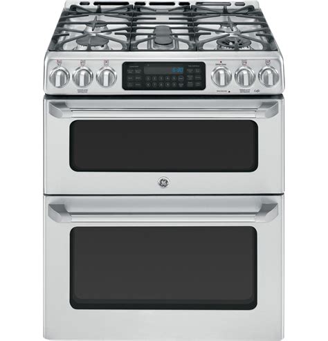 GE Cafe 30" Stainless Double Oven Gas Range - CGS990SETSS