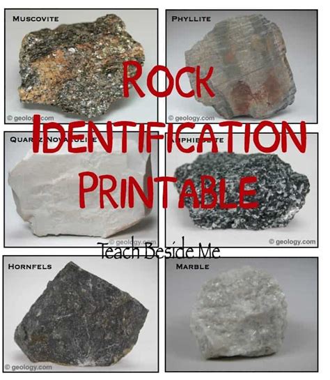 Identify Rocks With Kids: FREE Printable