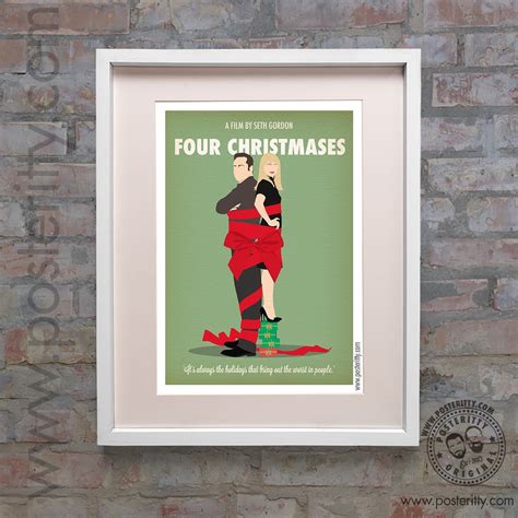 Four Christmases - Minimalist Christmas Movie Poster — Posteritty