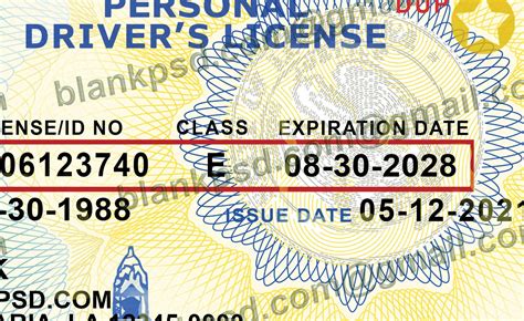 Louisiana Drivers License Template New V2 - Blank PSD