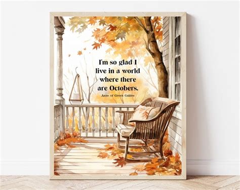 ANNE GREEN GABLES October Quote, World of Octobers, Fall Print, Fall Quote, Fall Decor, Falling ...