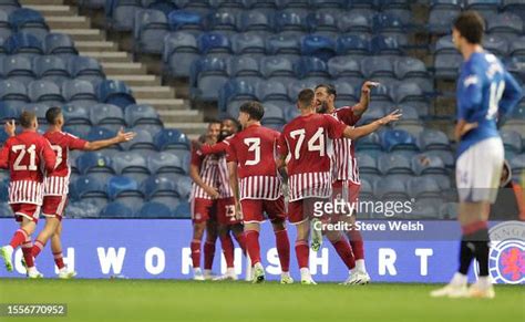 Olympiacos players celebrate their 3rd goal during the end of the... News Photo - Getty Images