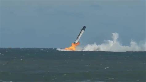 Incredible video: SpaceX booster lands in ocean after Florida launch