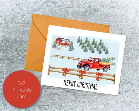 CHRISTMAS CARD Digital Download Vintage Tree Farm - Etsy | Christmas cards, Merry christmas ...