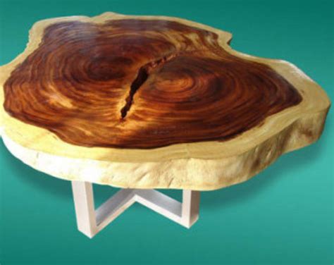 Borde mesa de centro madera Acacia borde vivo losa sólida recuperada en vivo Acacia Wood Live ...