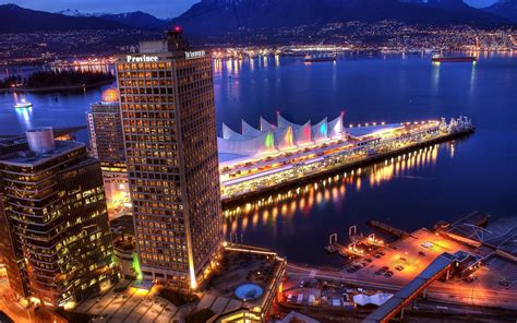 Wallpaper : Vancouver, night, river, building, city lights, HDR 1920x1200 - wallhaven - 1073083 ...