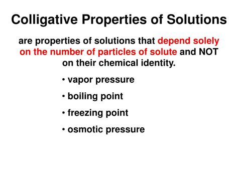 PPT - Colligative Properties of Solutions PowerPoint Presentation, free download - ID:6793550