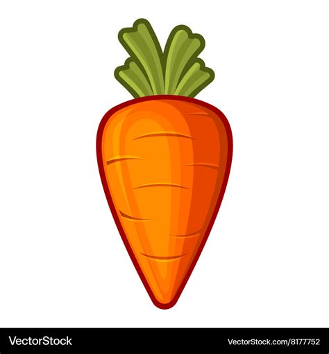 Carrot icon cartoon style on white background Vector Image