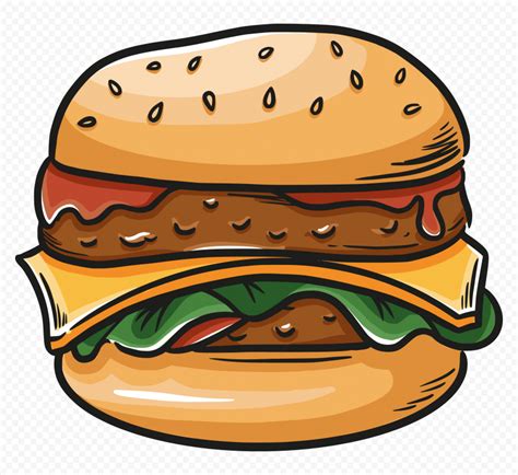 Illustration Cartoon Burger Sandwich HD PNG | Citypng