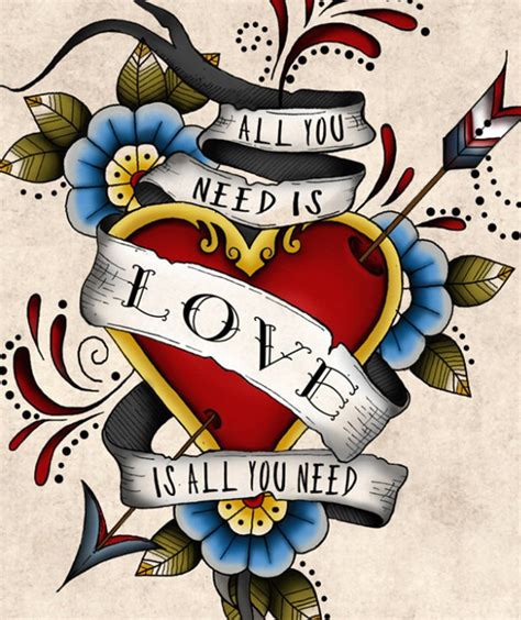 All You Need is Love Digital Poster. Love Quote Printable, Instant Download, Heart Art ...