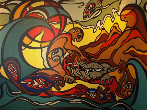 Daphne Odjig - Creation-mural | Days of creation, Native art, Creation