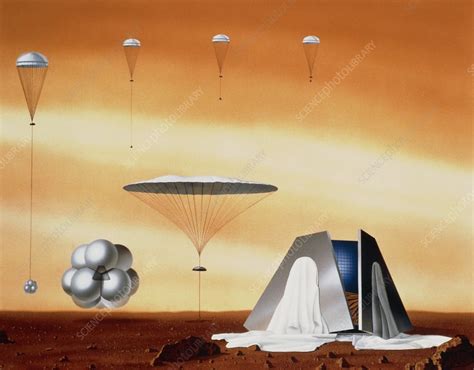 Artwork of Mars Pathfinder landing on Mars - Stock Image - S610/0037 ...