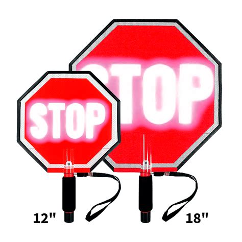 STOP/STOP Flashing LED Hand-Held Paddle Sign - Traffic Safety Corp.