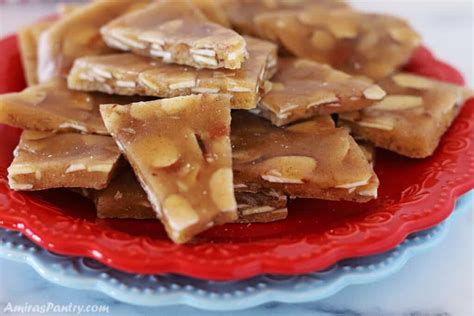 Easy Almond Brittle (Microwave Quick Recipe) - Amira's Pantry