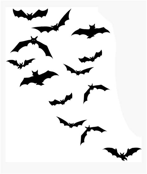 #freetoedit #flying #bats - Flock Of Bats Silhouette, HD Png Download - kindpng