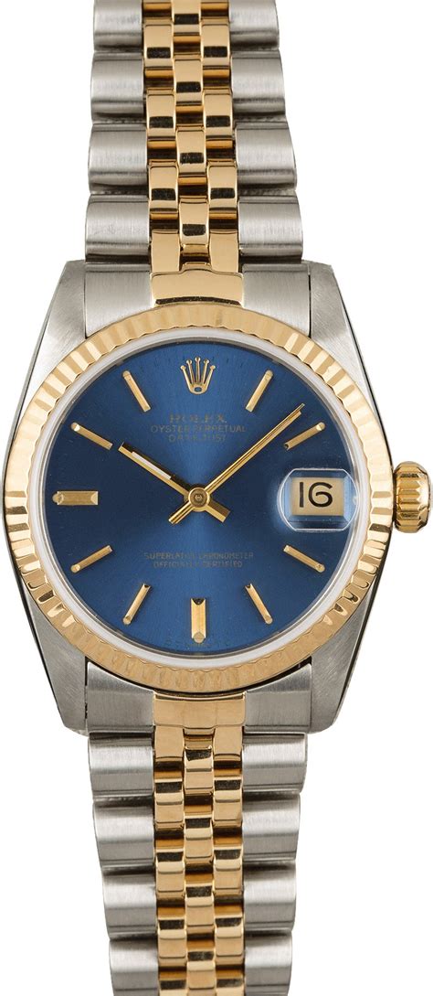 Used Rolex Datejust 68273 Blue Index Dial