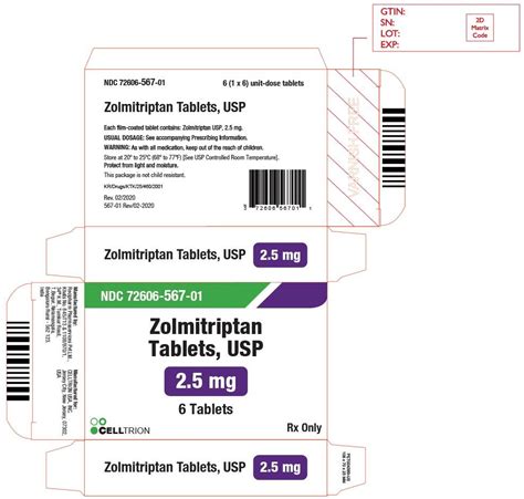 Zolmitriptan - FDA prescribing information, side effects and uses