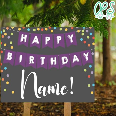 Personalized Happy Birthday Yard Sign Digital File Printable DIY ...