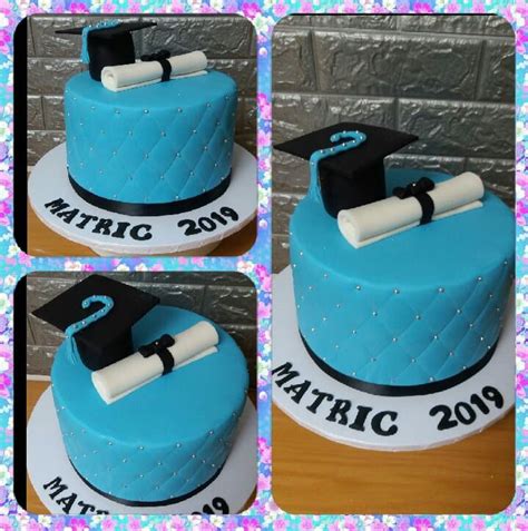 Blue matric cake | Cake, Graduation cakes, Desserts