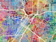 Houston Texas City Street Map Digital Art by Michael Tompsett - Pixels