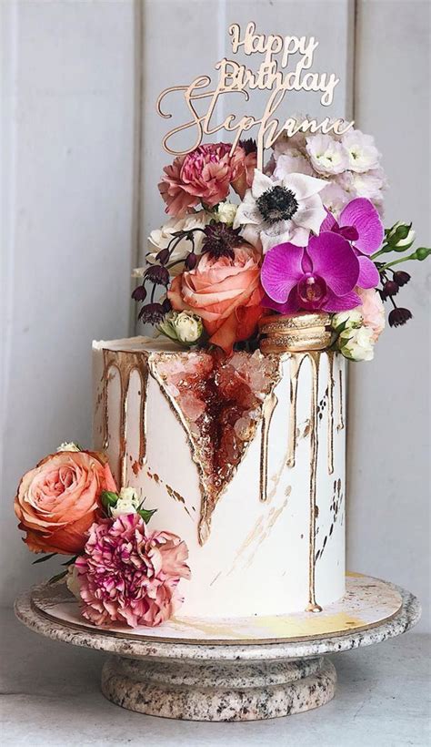 25 Cute Birthday Cake Ideas : Geode Birthday Cake