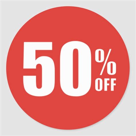 50% Fifty Percent OFF Discount Sale Sticker | Zazzle | Discount logo ...