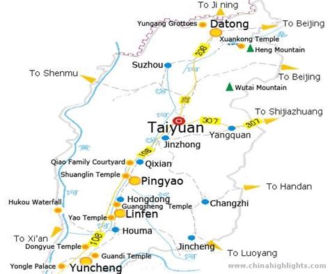 Taiyuan Maps, Map of Taiyuan in China