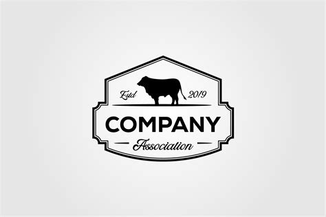 Vintage Cow Farm Logo Vector Design Graphic by lawoel · Creative Fabrica