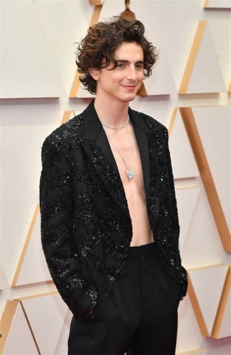 Timothee Chalamet Shirtless on Oscars 2022 Red Carpet: Photos | Life & Style