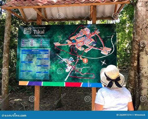 Tikal National Park Map editorial stock image. Image of limestone ...