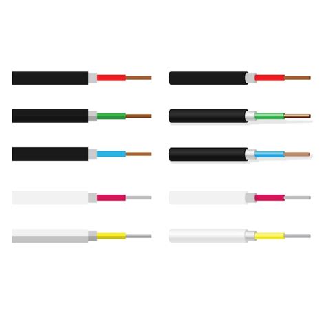 Premium Vector | Electric cable types set