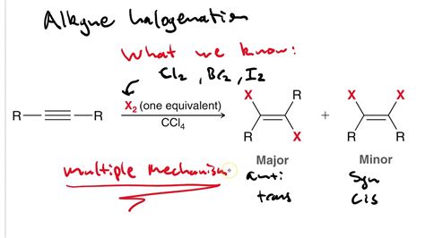 alkyne halogenation - YouTube