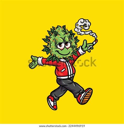 Nug Weed Vector Cartoon Character Mascot Stock Vector (Royalty Free ...