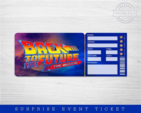 Printable Back to the Future Broadway Surprise Ticket Back to - Etsy | Back to the future, How ...