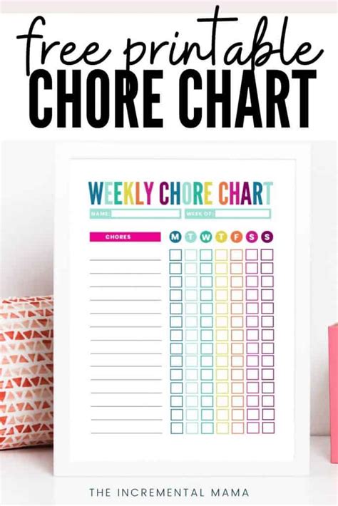 Cute & Colorful Free Customizable Chore Chart Printable - The ...