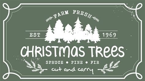 Vintage Sign For Christmas Tree Farm Vector Stock Illustration - Download Image Now - Christmas ...