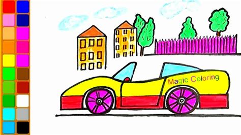 Coloring Easy Kindergarten Car Car Drawing For Kids - kidsworksheetfun