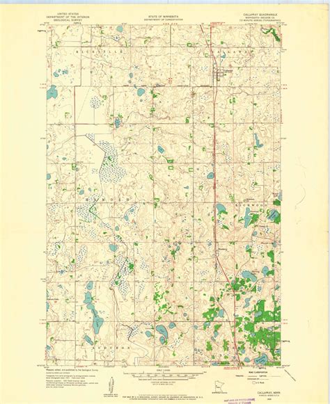 Classic USGS Callaway Minnesota 7.5'x7.5' Topo Map – MyTopo Map Store